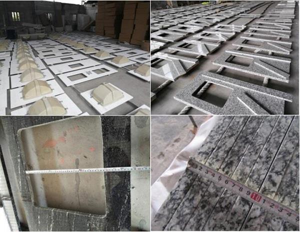 gray black and white granite countertops inspection