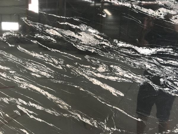 black and white granite surface