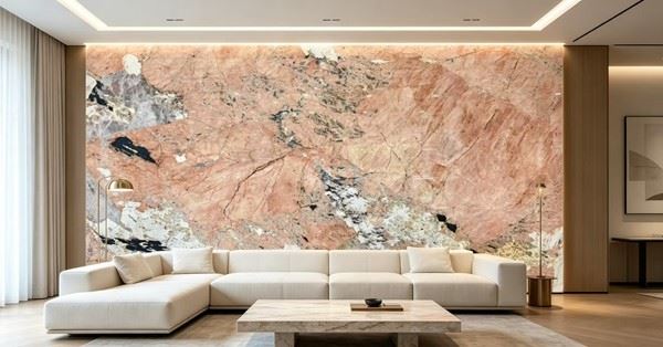 Pink White Granite Background