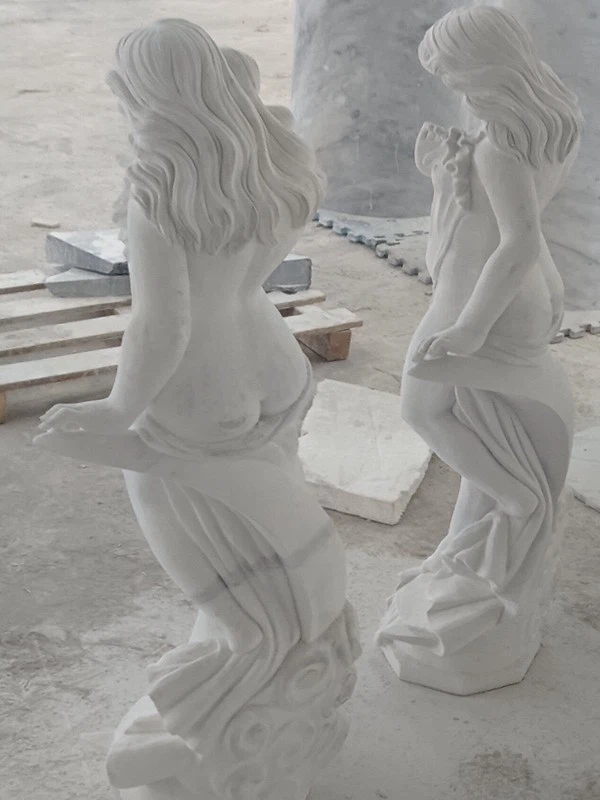 Pure White marble female statue